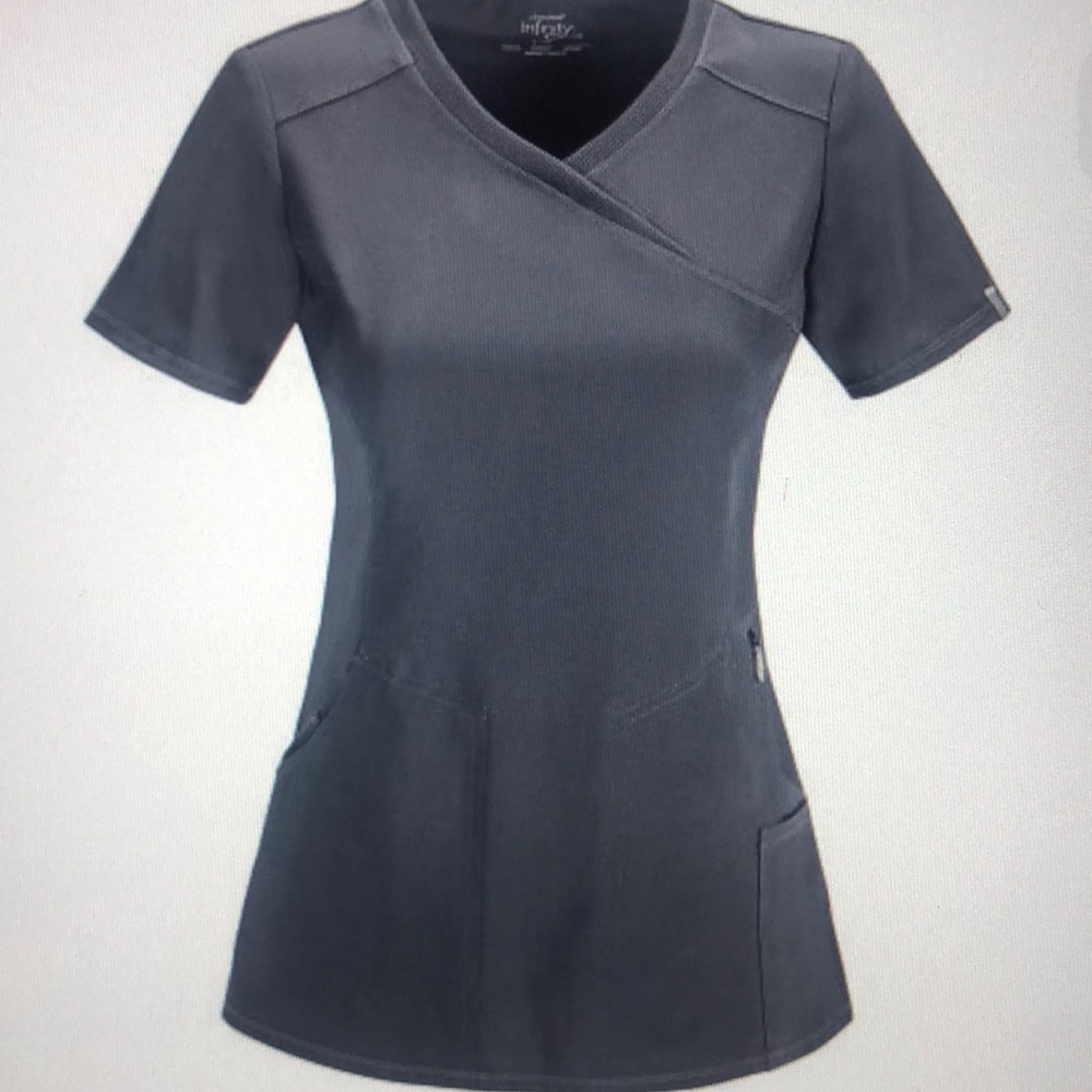 Cherokee Mock Wrap Scrub Top